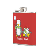Kerstmis Sneeuwballende pinguïns Heupfles (Links)