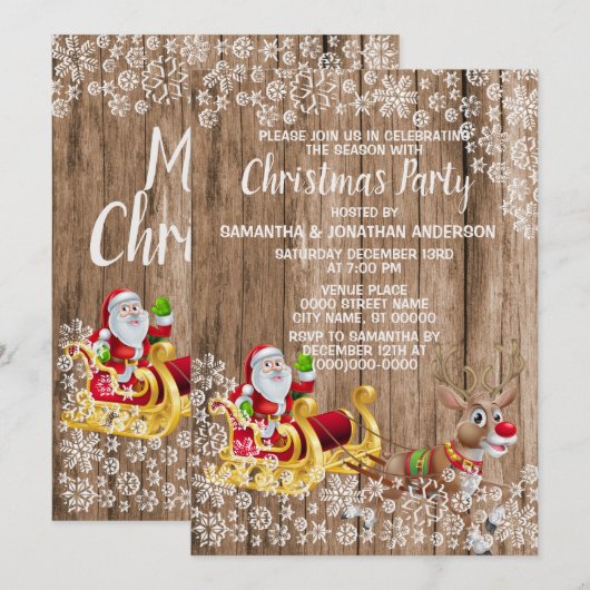 Kerstmis: Sneeuwbekroop Kaart (Voorkant / Achterkant)