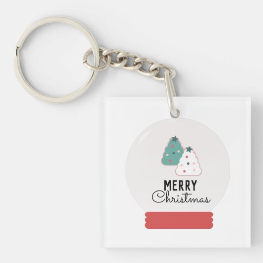 Kerstmis Sneeuwbol Cookie   Sleutelhanger (voorkant)