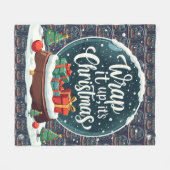 Kerstmis Sneeuwbol Ontwerp 'Wikkel Het Af' Fleece Deken (Voorkant (Horizontaal))