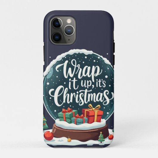 Kerstmis Sneeuwbol Ontwerp 'Wikkel Het Maar In' Case-Mate iPhone Case (Achterkant)