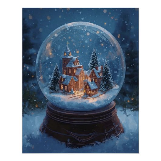 Kerstmis Sneeuwbol Poster (Voorkant)