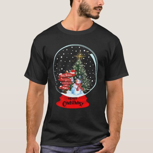 Kerstmis Sneeuwbol Vrolijk Kerstfeest T-shirt (Voorkant)