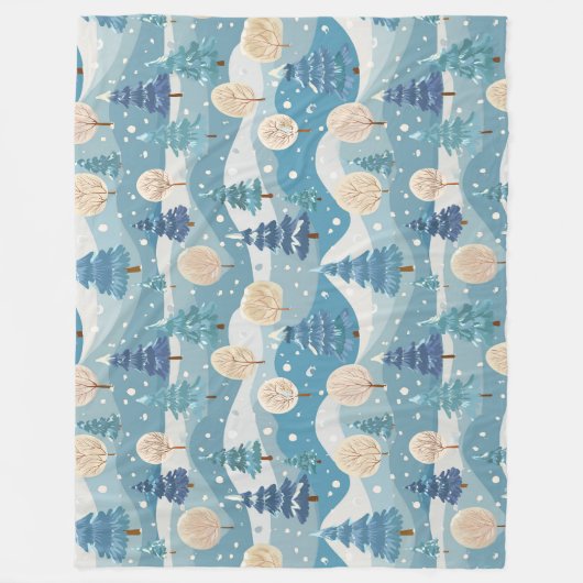 Kerstmis sneeuwbomen fleece deken (Voorkant)