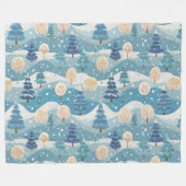 Kerstmis sneeuwbomen fleece deken (Voorkant (Horizontaal))