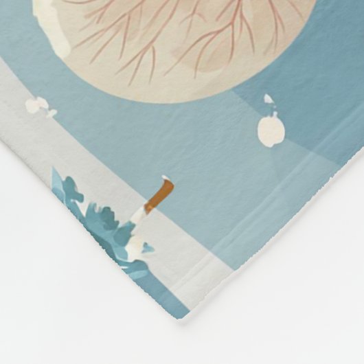 Kerstmis sneeuwbomen fleece deken (Hoek)