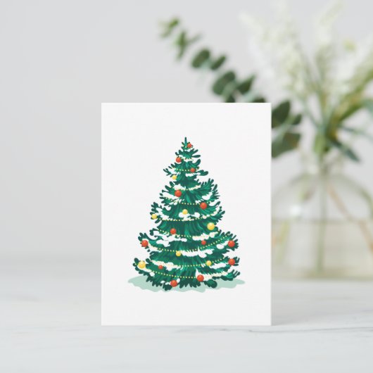 Kerstmis Sneeuwboom Feestdagenkaart (Staand voorkant)