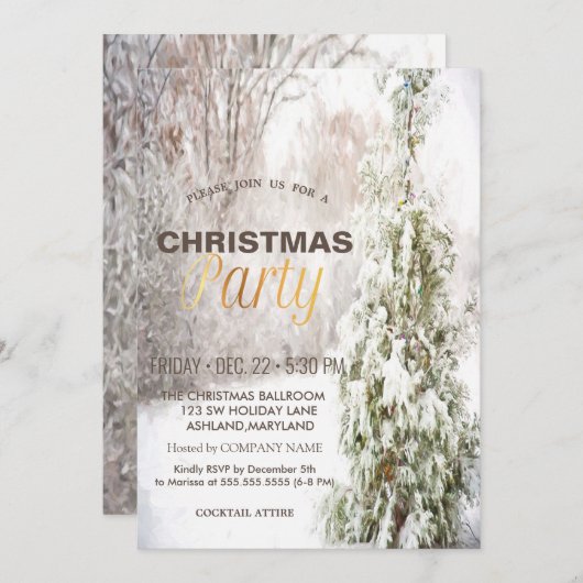 Kerstmis: Sneeuwfeest Kaart (Voorkant / Achterkant)