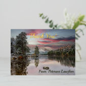 Kerstmis Sneeuwlandschap Dank u Folie Feestdagenkaart (Staand Voorkant)