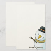 Kerstmis Sneeuwman Briefpapier (Voorkant / Achterkant)