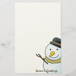 Kerstmis Sneeuwman Briefpapier