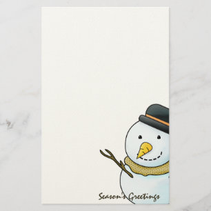 Kerstmis Sneeuwman Briefpapier
