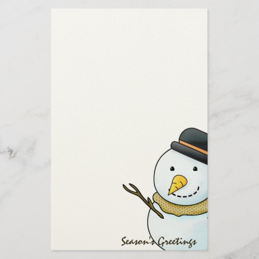 Kerstmis Sneeuwman Briefpapier (Voorkant)