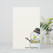 Kerstmis Sneeuwman Briefpapier (Staand voorkant)