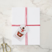 Kerstmis Sneeuwman Cupcake Cadeaulabel (Met Touw)