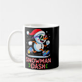 Kerstmis Sneeuwman Dash Hardlopen Hardloper Marath Koffiemok (Links)