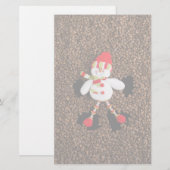 Kerstmis sneeuwman decoratie briefpapier (Voorkant / Achterkant)