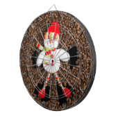 Kerstmis sneeuwman decoratie dartbord (Voorkant Rechts)