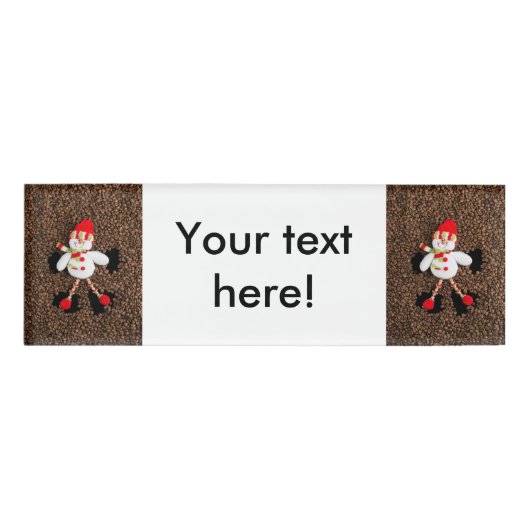 Kerstmis sneeuwman decoratie naambadge (Voorkant)