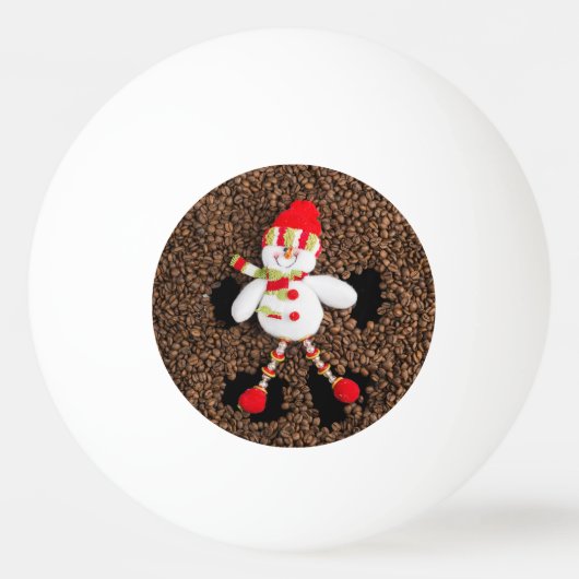 Kerstmis sneeuwman decoratie pingpongbal (Achterkant)