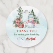 Kerstmis Sneeuwman Eerste Verjaardag Bedankjes Labels (Achterkant)