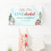 Kerstmis Sneeuwman Eerste Verjaardag Spandoek (Insitu)