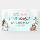 Kerstmis Sneeuwman Eerste Verjaardag Spandoek (Horizontaal)