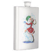 Kerstmis Sneeuwman en Meisje Dansers Flask Flacon (Rechts)