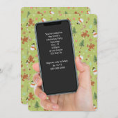 Kerstmis sneeuwman en peperkoek man feest kaart (Voorkant / Achterkant)