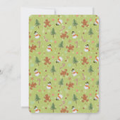 Kerstmis sneeuwman en peperkoek man feest kaart (Achterkant)