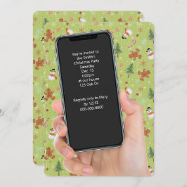 Kerstmis sneeuwman en peperkoek man feest kaart