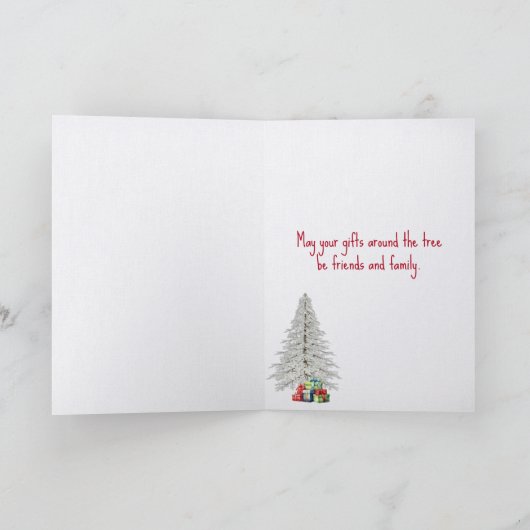 Kerstmis Sneeuwman en Teddy Beer Kaart (Binnen)