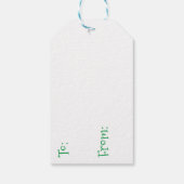 Kerstmis Sneeuwman en Winterbloemen Cadeaulabel (Achterkant)