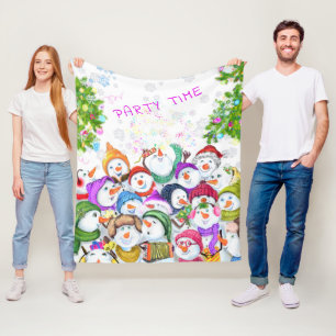Kerstmis Sneeuwman Fleece Deken