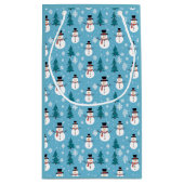 Kerstmis Sneeuwman geschenkzak Klein Cadeauzakje (Achterkant)