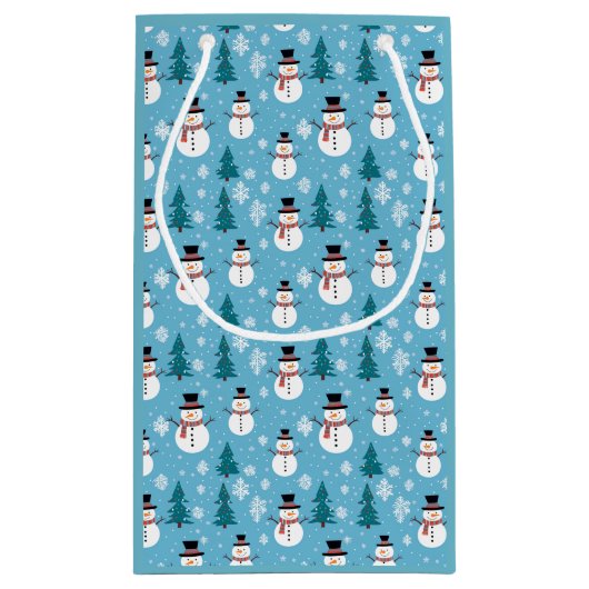 Kerstmis Sneeuwman geschenkzak Klein Cadeauzakje (Achterkant)