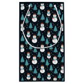 Kerstmis Sneeuwman geschenkzak Klein Cadeauzakje (Achterkant)