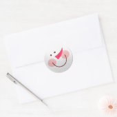 Kerstmis Sneeuwman Happy Face Schattige Ronde Sticker (Envelop)