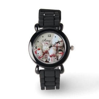 Kerstmis sneeuwman horloge