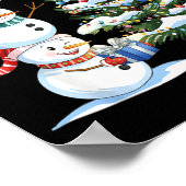 Kerstmis Sneeuwman Kerstboom Grappige Sneeuwman Li Poster (Hoek)