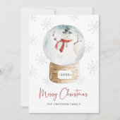 Kerstmis Sneeuwman Kerstkaart (Voorkant)