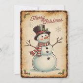 Kerstmis Sneeuwman Kerstkaart Save The Date (Voorkant)