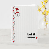 Kerstmis Sneeuwman Laat het Sneeuwen Kaart (Gele Bloem)