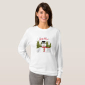 Kerstmis Sneeuwman / Laat het Sneeuwen T-shirt (Voorkant volledig)
