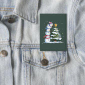 Kerstmis Sneeuwman Liefhebber Boom Kerstfeest Wint Button (Insitu)