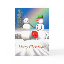 Kerstmis Sneeuwman Making a Friend