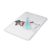 Kerstmis Sneeuwman met Gitaar Grappige Badmat (Gekanteld)