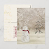 Kerstmis sneeuwman met ster voor dennenboom briefkaart (Voorkant / Achterkant)