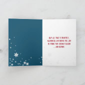 Kerstmis Sneeuwman op een parkbank Feestdagen Kaart (Binnen)