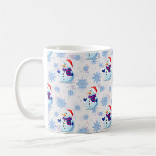 Kerstmis Sneeuwman oppervlaktepatroon Koffiemok